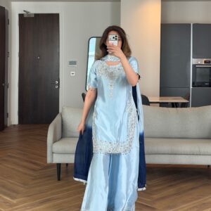 Neelam | A dreamy blue flowy sharara