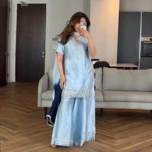 Neelam | A dreamy blue flowy sharara