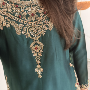 Rosheen Teal Embroidered Salwar Kameez Set